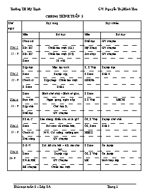 Giáo án Lớp 2 - Tuần 5 - Năm học 2014-2015 (Bản đẹp)